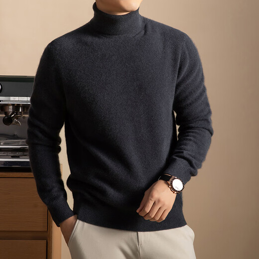 Wirpta high-end brand young men's sweater autumn and winter new fashion casual high collar solid color brushed loose long-sleeved knitted apricot (ready in stock) M 165 (suitable for 90-110 Jin Jin equals 0.5 kg)