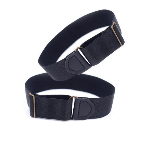 Ye Yu shirt with fashionable sleeve cuffs for men and women, anti-slip shirt sleeves for adults, 2 pairs, black