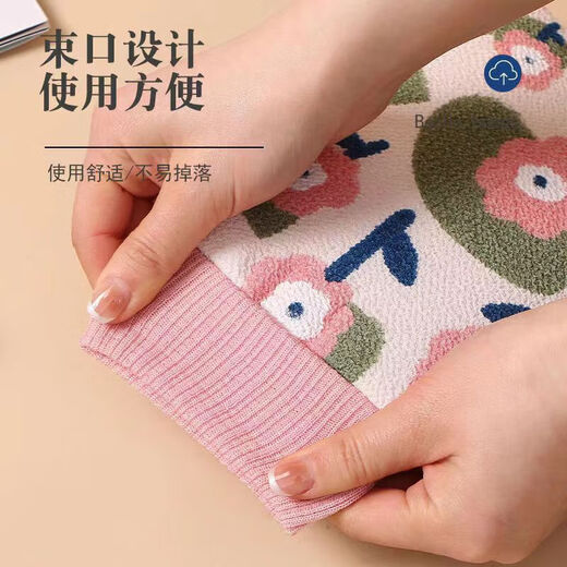 Bath towel with bath towel, double-sided bath gloves, men's and women's bath towel, decontamination bath towel, other beauty tools, bath towel with flower bath, 2 pieces, random colors