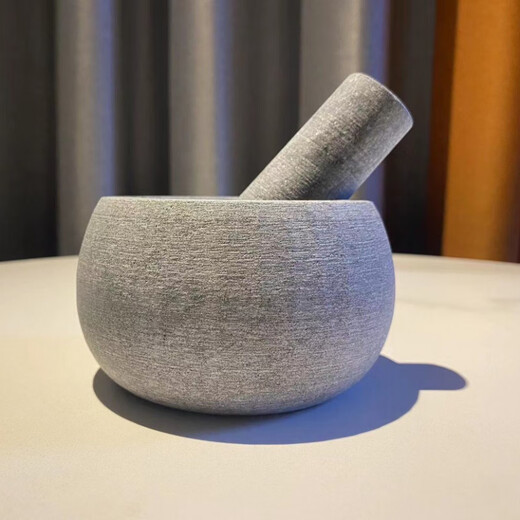 Donglai household stone mortar, garlic mortar, bluestone garlic masher, garlic masher, purchasing agency, extra large stone mortar (stone bowl + stone hammer set) in stock