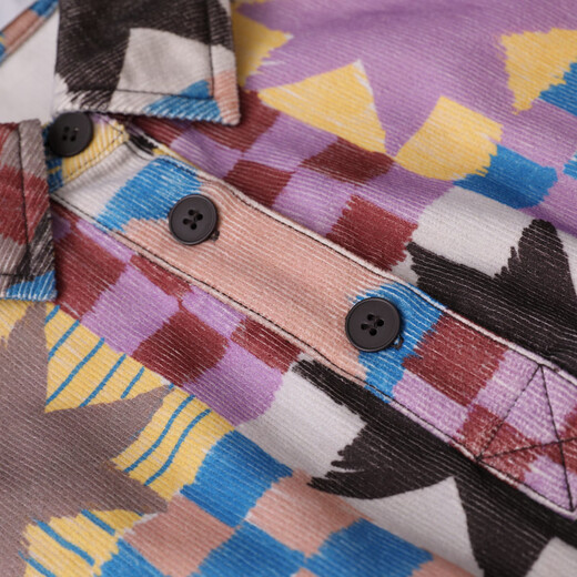 MOVEUP 2025 winter new style. FUN series pure cotton half-door tube interesting printed short shirt for women Peach Pink S