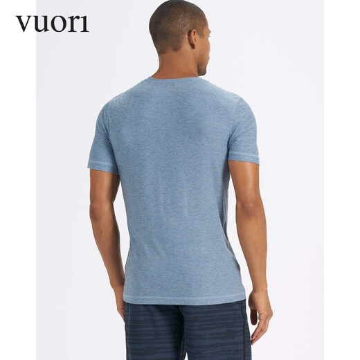 VUORI Strato Men's Fitness Training Short-Sleeved T-Shirt Sports and Leisure V126 Blue/Cloud Heather L 180