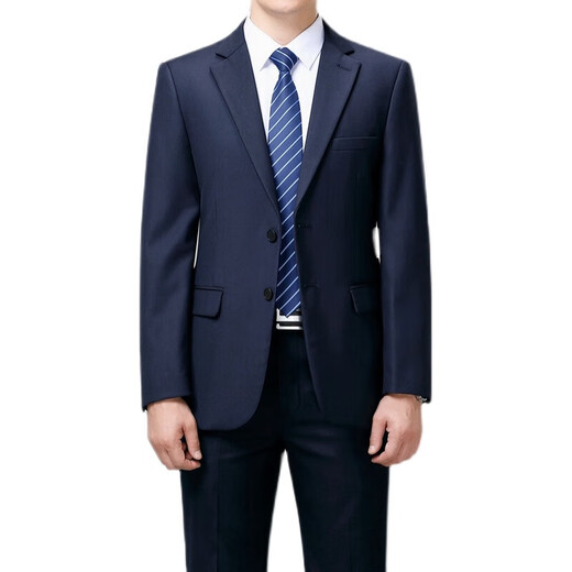 MONTAGUT Suit Men's Wool Free-iron Suit Business Formal Wear Professional Suit Groom Wedding Dress Black - Two Buttons Slit in the Middle S 165/84A=46 Tops + Pants Notes for Ordering
