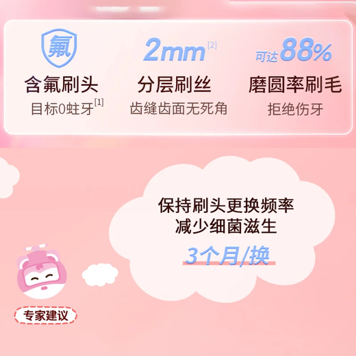 Shukebaby children's electric toothbrush head 3-6-12 years old baby smart sonic fluorine-containing bristles soft and gum-protecting K2 children's gift k2 blue brush head 2 pieces