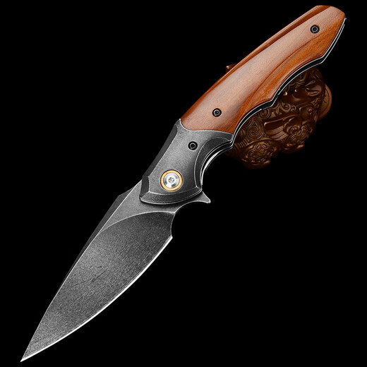 Utz steel knife high-end Damascus steel knife imported folding knife outdoor knife high hardness sharp static model Russian Utz steel + particle Dalbergia 60 or more x 8.5cm x 12cm