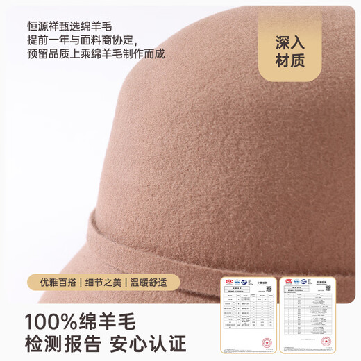 Hengyuanxiang hat women's autumn and winter warm hat 2025 new wool basin hat fashionable and versatile fisherman hat birthday gift