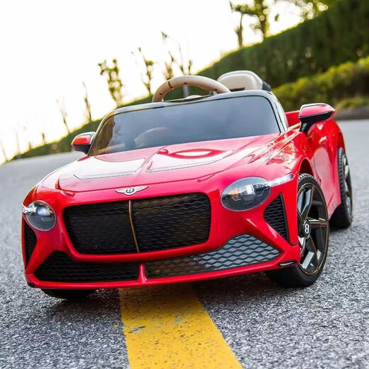 Bentley children's electric car four-wheel drive car for men and women with remote control toy car that can seat people four-wheel drive white = four-wheel drive + remote control + self-driving + swing + music +