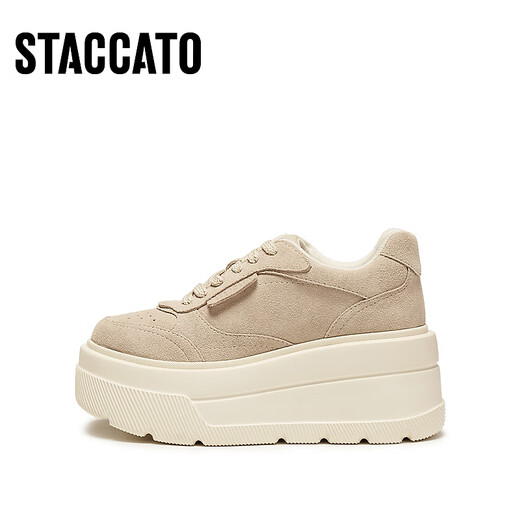 Scatto autumn new all-match white shoes thick-soled height-increasing sneakers platform shoes casual women C2152CM5 milk tea apricot 38