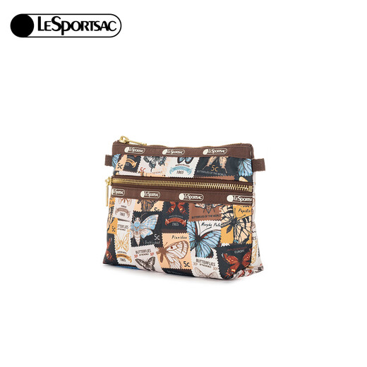 LeSportsac new butterfly stamp series gentle retro style double-layer coin purse clutch bag for women butterfly stamps