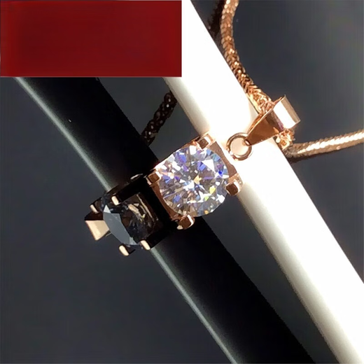 Fuwu purple gold Russian 585 purple gold pendant does not fade 14K rose gold bull head chain flashing zircon pendant single pendant