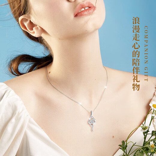 Ji Sifan Light Luxury Platinum Necklace Women's Anniversary Confession Anniversary Birthday Gift for Girlfriend and Wife Cupid's Arrow - Platinum Necklace Customized Engraving Ghostwritten Greeting Cards