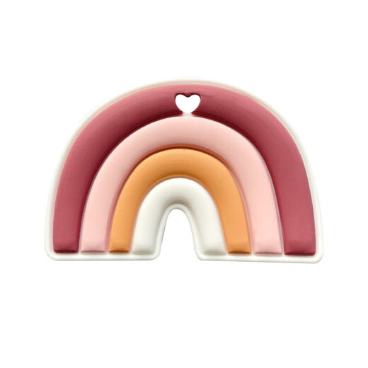 Rainbow chewable baby anti-biting hand food-grade children's oral molar stick can be boiled silicone teether purple 1 piece