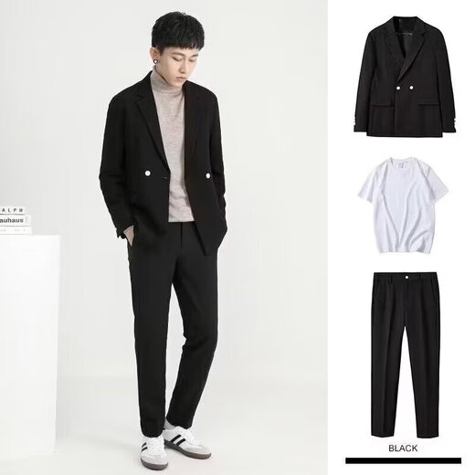 New autumn Korean style loose casual suit suit for men, handsome and versatile small suit, trendy suit suit for men, gray green L