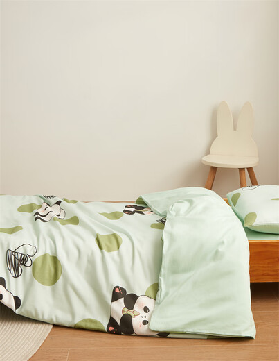 New Class A pure cotton multi-functional removable children's blanket four-season quilt quilt core kindergarten nap quilt lucky panda skin-friendly and comfortable 100*120cm single quilt cover