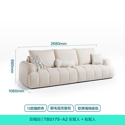 Lin's Home Sofa Living Room 2025 New Modern Simple Cream Style Fabric Sofa Puff Cat Scratch Cloth Furniture TBS175
