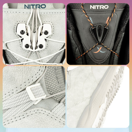 NITRO ski shoes CROWN snowboard 2526 women's all-round sliding park flat snowboard snow shoes light gray 37 240mm