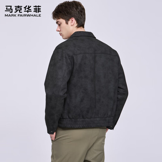 Mark Huafei American functional workwear leather jacket for men 2025 autumn and winter new casual windproof quilted pu leather jacket 1509 black 001 L 175