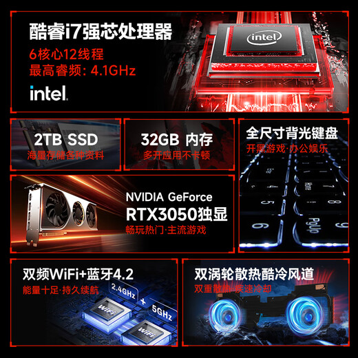 Amoi rescues 20% national subsidy 2025 new laptop Core i9i7 independent graphics 5060 e-sports gaming notebook high performance thin student office Ai design portable 3A masterpiece film and television full blood Core i7/free upgrade 3050 independent graphics 16G running memory + 1TB super-fast solid state free door-to-door pickup