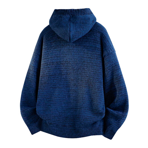 IZEXX high-end cardigan jacket men's autumn lazy style loose versatile hooded sweater sweater ZN97 dark gray 2XL