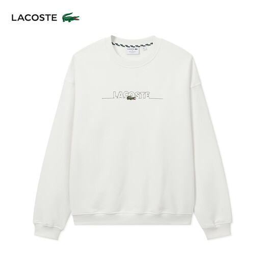 Lacoste Crocodile français Vêtements pour hommes en vrac coton rond Pullover Sports Sweater Sh3878 70V / Beige White M 4