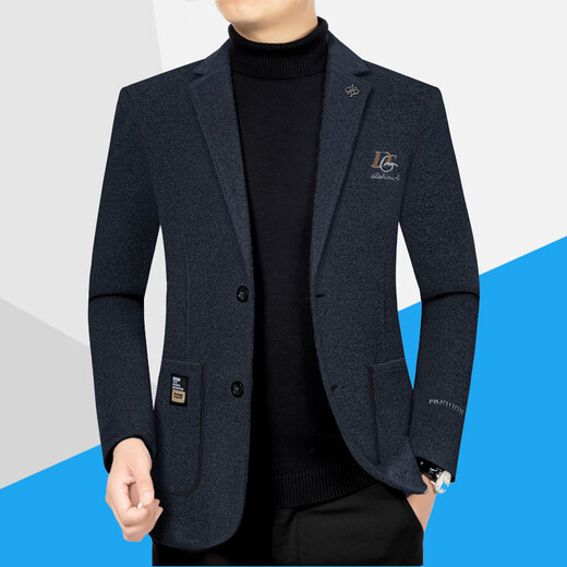 Playboy (PLAYBOY) woolen suit jacket for men middle-aged spring and autumn new business casual thickened suit top 99245B black 2XL 185 suitable for 155-175Jin Jin equals 0.5 kg