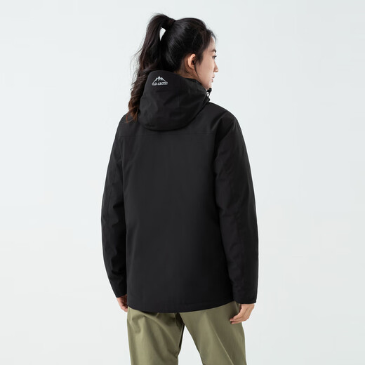 Flying in the Snow 2025 New Three-in-One Goose Down Jacket for Men and Women Couples Outdoor Mountain Waterproof and Windproof Warm Jacket Black|8056 XL/180/96A