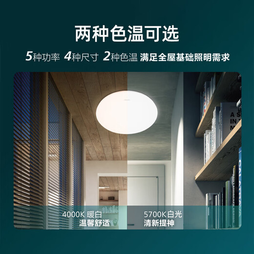 Philips (PHILIPS) LED full spectrum balcony ceiling light ultra-thin three-proof bedroom living room outdoor lighting fixtures full spectrum 48w medium light diameter 42cm
