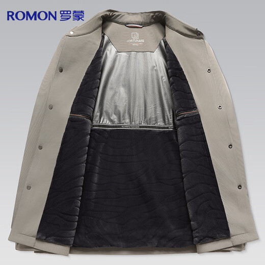 Romon velvet thickening jacket men's autumn and winter business casual executive lapel dad work jacket cotton jacket