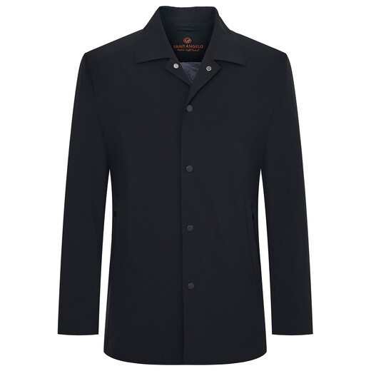 Anniversary Bird Windbreaker Men's Autumn Style Men's Business Casual Lapel Windbreaker Single-breasted Top Solid Color Jacket Men's Navy Blue XL -50(180/100)