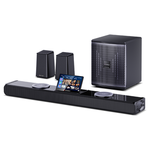 SANSUI Home Echo Wall TV Speaker Home Theater KTV Set Living Room Three-dimensional Surround Wireless Bluetooth Speaker Karaoke Speaker K Song with Subwoofer 95H