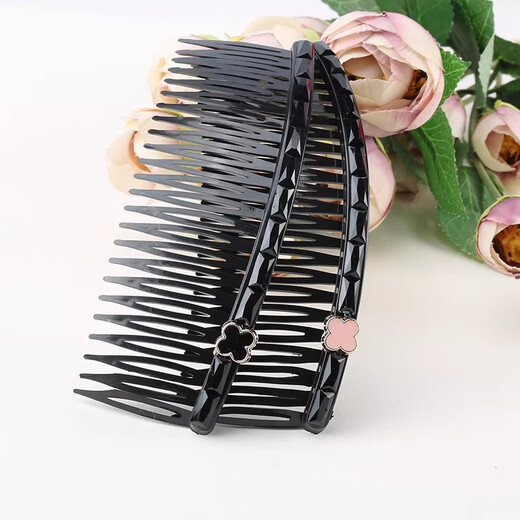 Tang Funi Internet celebrity bangs forehead broken hair hairpin organizer hairpin female head broken hair comb insert comb short hair management headdress medium black (2 pieces)