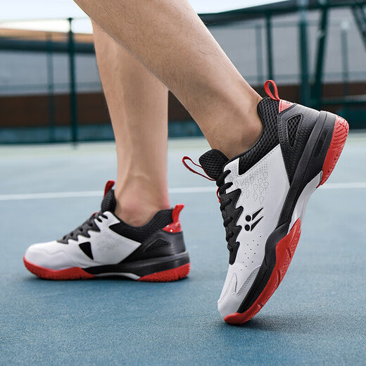 Badminton shoes men's 65Z3 rubber autumn new anti-slip lightweight double mesh lightweight wear-resistant cushioning competition shoes black red 42