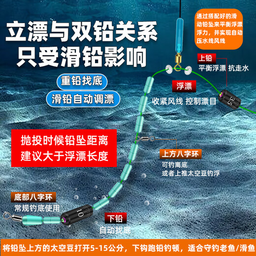 Obsequio Qingyou Road Sliding Free Adjustment and Floating Line Set Main Line Full Set Road Sliding Line Set Set Sliding and Floating Ji Fishing Line Main Line Set