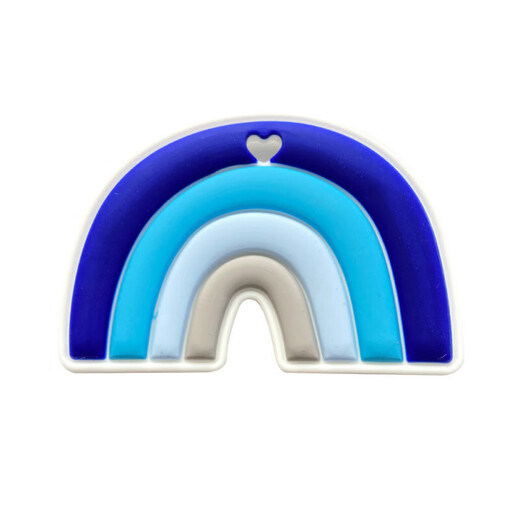 Rainbow chewable baby anti-biting hand food-grade children's oral molar stick can be boiled silicone teether purple 1 piece