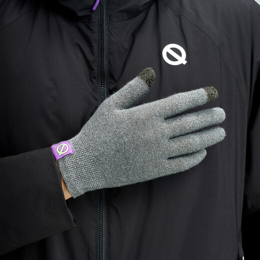 QINKUNG New Product Marathon Running Gloves Autumn and Winter Outdoor Morning Running Sports Lightweight Warm and Coldproof Touch Screen Gloves Black M