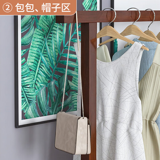 Yupin solid wood clothes hanger floor-standing bedroom coat rack single pole clothes drying rack simple indoor clothes rack MJ139 walnut color 120