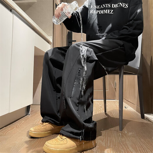 American outdoor water-repellent assault pants for men and women in autumn and winter, loose hiking pants for couples, work wear, casual long pants for men, factory direct sale, clearance, leakage K75 plus velvet black 3XL recommended weight 145-155 Jin Jin equals 0.5 kg can be worn