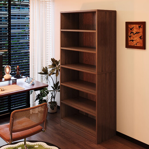 Bookcase storage cabinet floor-standing bedroom study multi-layer book storage cabinet living room display cabinet storage cabinet bookshelf five layers | wilderness oak color 60*30*150 quality density board