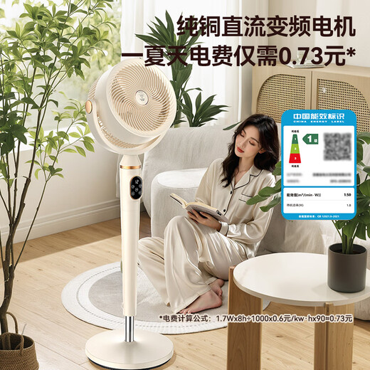 DIAMOND frequency conversion light sound air circulation fan household voice remote control electric fan light sound floor fan desktop small fan living room bedroom large wind fan KFX2501DY voice remote control model DC frequency conversion + first-level energy efficiency + 12-speed optional fan