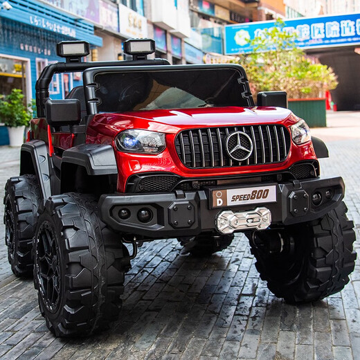 ZOCO children's electric car four-wheeled, can sit adults, double, children's toy remote control stroller, four-wheel drive off-road vehicle, painted red, four-wheel drive full function + 12v10A large battery