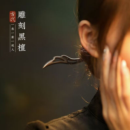 Chai Shi ebony hairpin fairy feather classical high-end hairpin student new Chinese style national style female Mid-Autumn Festival gift