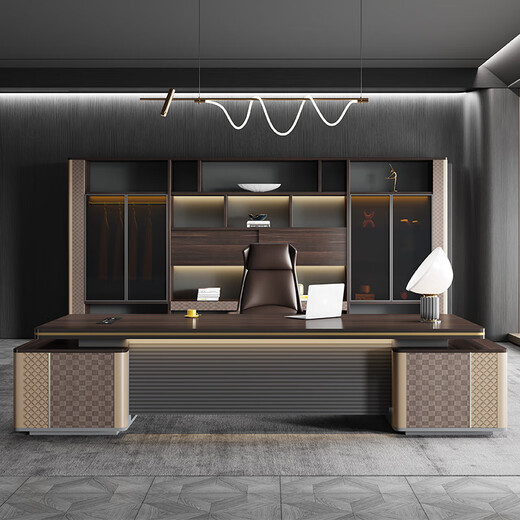 Yum Shengfeng Light Luxury Boss Desk Simple Modern Chairman's Office President Executive Desk Supervisor Manager Desk and Chair Combination