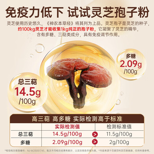 Das gebrochene Ganoderma-Sporenpulver von Lei Yunshang stärkt die Immunität von Menschen mittleren und älteren Alters, pflegt postoperative Schwäche und nährt Blue Hat-Zertifizierung gebrochenes Ganoderma-Sporenpulver, 22 Beutel/3 Schachteln/Changbai Mountain Ganoderma