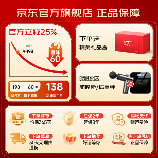 VTT Germany 32-head fascia gun multi-head muscle massager 32 waist legs whole body cervical vertebra 16 fully automatic kneading neck mask device calf birthday gift for girls 32 heads MAX model 30 gears + 75kg strength + 5C lithium battery