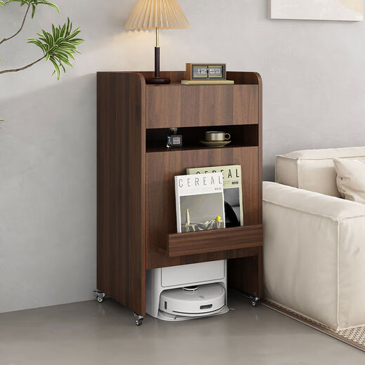 Pickup Cat wheeled sweeping robot storage rack Ecovacs cloud-chasing whale stone sofa side cabinet removable walnut color door-to-door package installation type B environmentally friendly