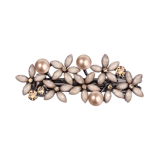 Cercoo hairpin, rhinestone and pearl clip, headwear, back of head gift for mother, one-word clip, horizontal clip, spring clip, champagne color