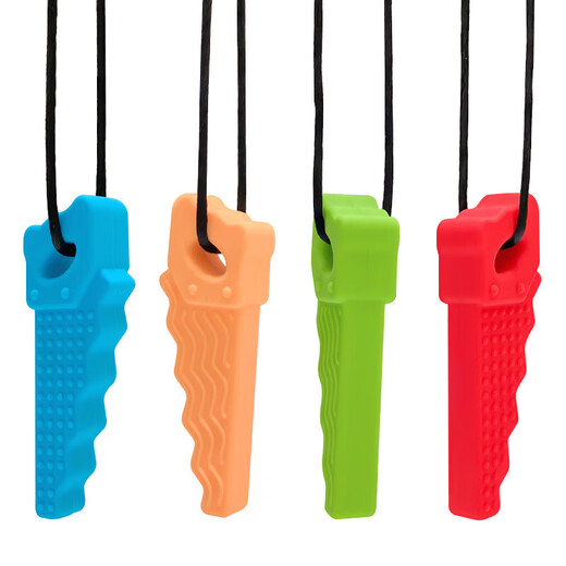 Children's oral anti-loss period soothing gum baby teething stick serrated silicone teether must-have for older children, green 1 pack