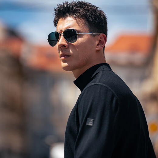 布先生高级感半高立领羊毛衫男纯色商务通勤毛衣男BT16895断码清仓 钢琴黑 XL (180)