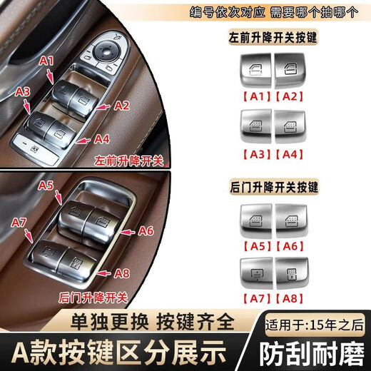 Litian is suitable for Mercedes-Benz E-class glass button lift switch E260E200E300l rear door door panel window button tail cover switch button without automatic closing