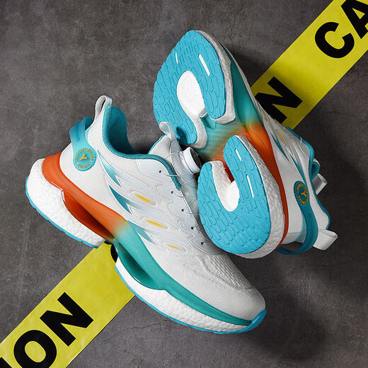 
Xialu running shoes men's super light shock-absorbing teenagers and junior high school students rotating button black sports shoes A9888 light blue 38